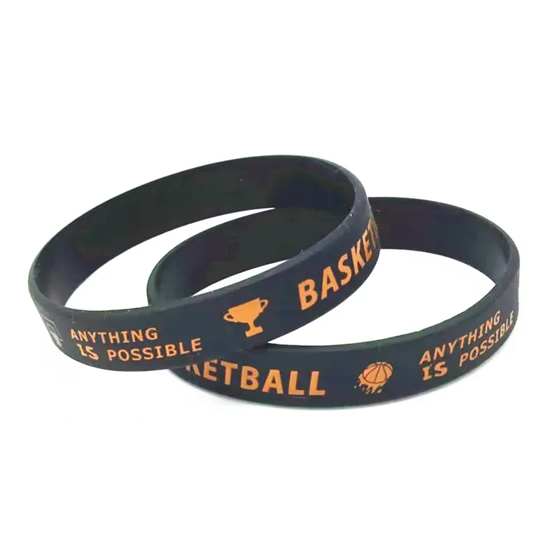 1pc/2pcs motivational basketball rubber wristband silicone bracelet2