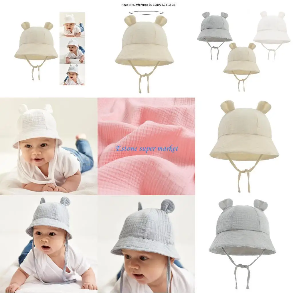 

090B 3Pcs Fisherman Hat for Boys Girls Cartoon Wide Brim Sun Hat