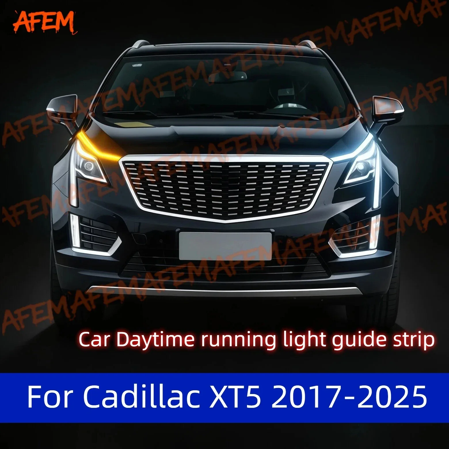 

Car DRL Daytime Running Light Start Scan Style Sequential Flowing Turn Signal Light Ultra-Thin LED For Cadillac XT5 2017-2025