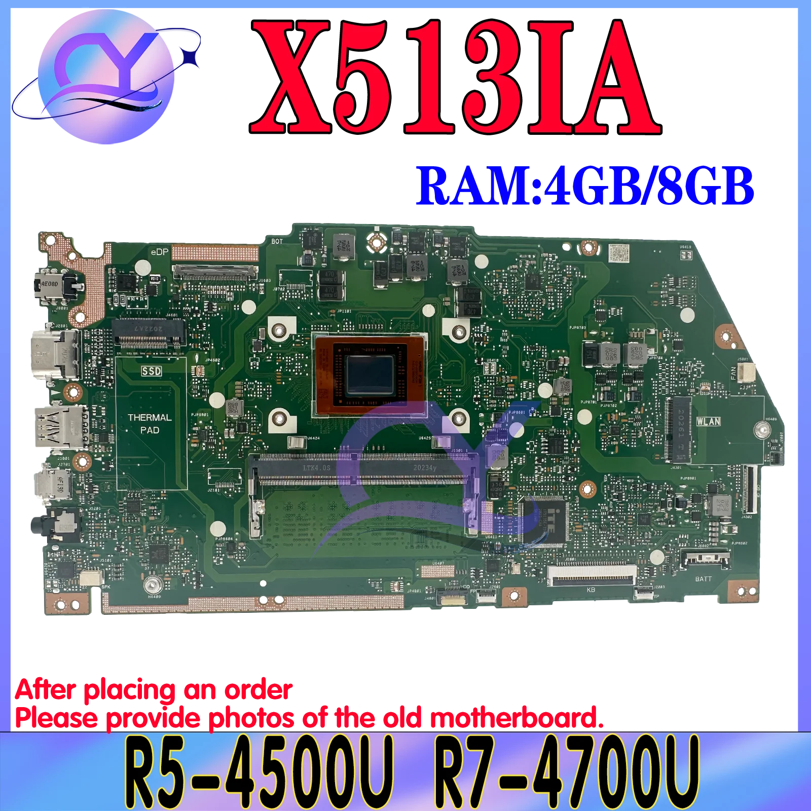 X513IA Mainboard For ASUS VivoBook X513I M513IA KM513IA Laptop Motherboard R5-4500U R7-4700U UMA 4GB/8GB RAM 100% Working