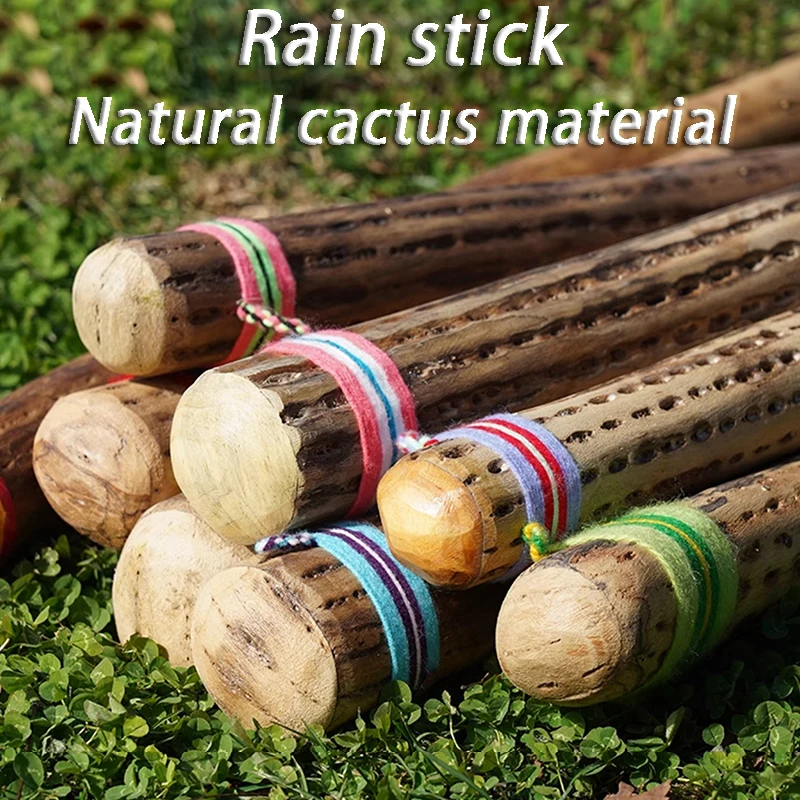 Natural Cactus Rain Stick Meditation Yoga Shaker Instrument Professional Sound Healing ASMR Rain Sound Tube Orff Instruments