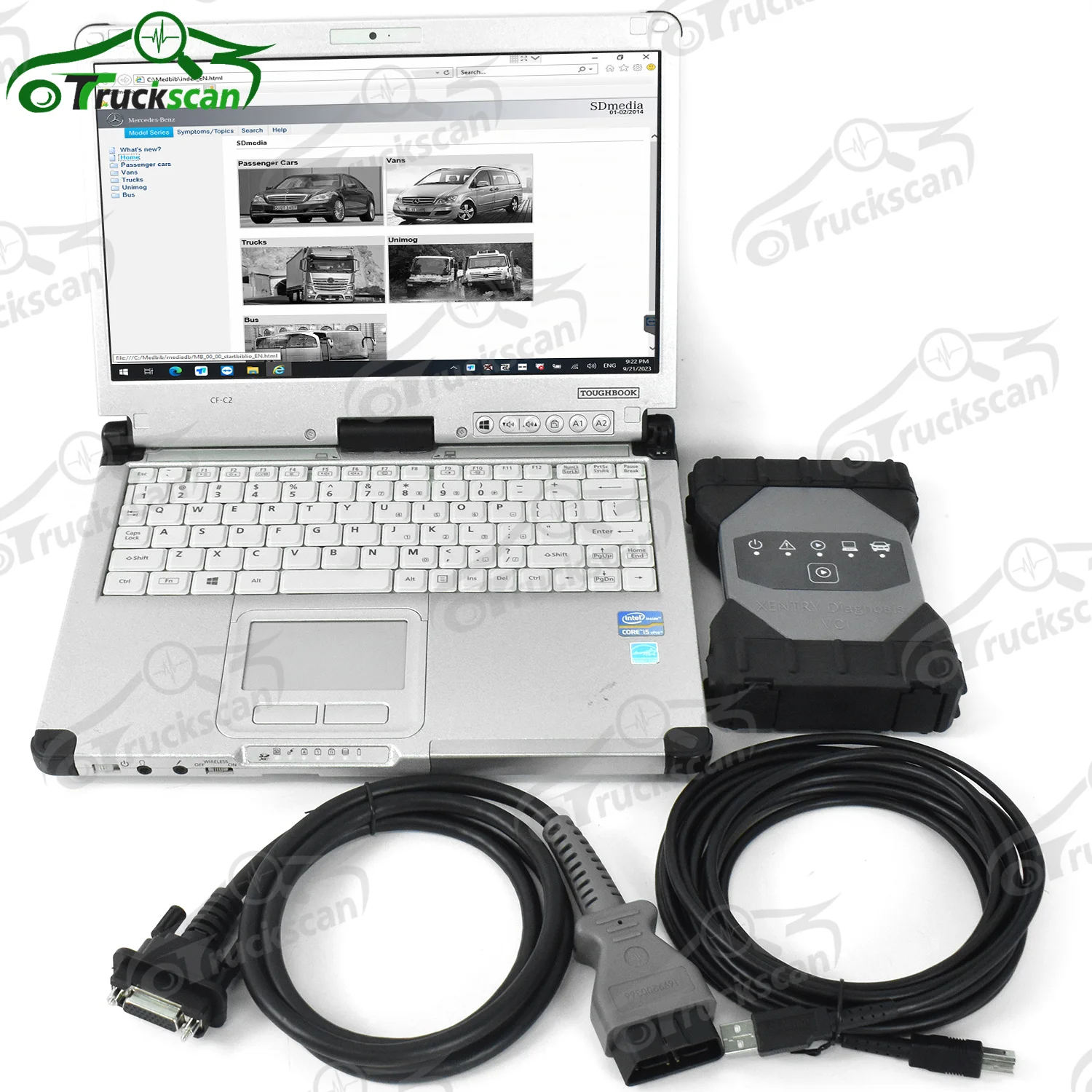 

FOR MB STAR C6 Diagnostic Tool OEM Original MB Star C6 VCI Wifi USB Scanner Automotive CAN DOIP+Full Set CFC2/CF53 Laptop