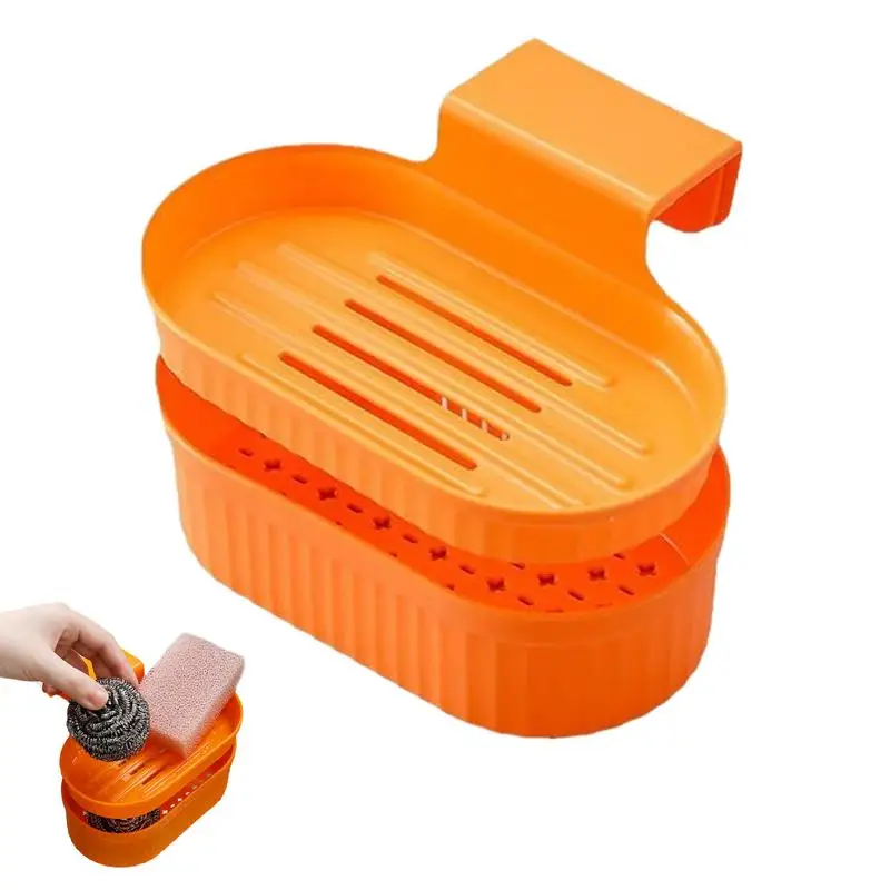 Over The Sink Drying Basket Sponge Drain Rack Holder Storage Holder Double-Layer Drain Rack For Washing Fruits And Vegetables