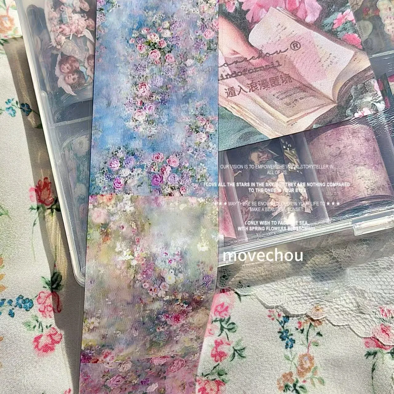 1 Box Blumen-Nagelfolien für Transferpapier, Florale Slider, Engel- und Schmetterlings-Nagelwraps, Schwan-Barock-Nagelkunst-Dekorationen – Detail 2