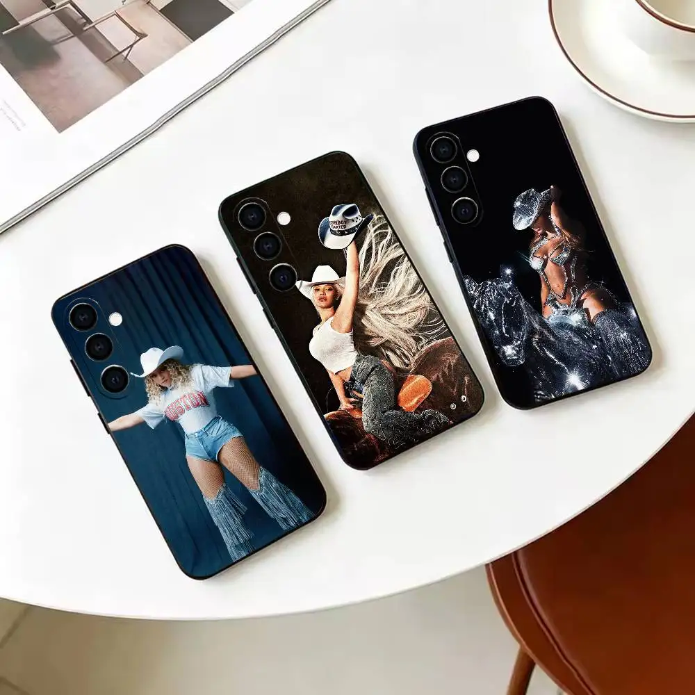 B-beyonce Cowboy Cool singer   Black Soft Silicone Phone Case For Samsung Galaxy A71 A72 A73 A51 & Other Related Models