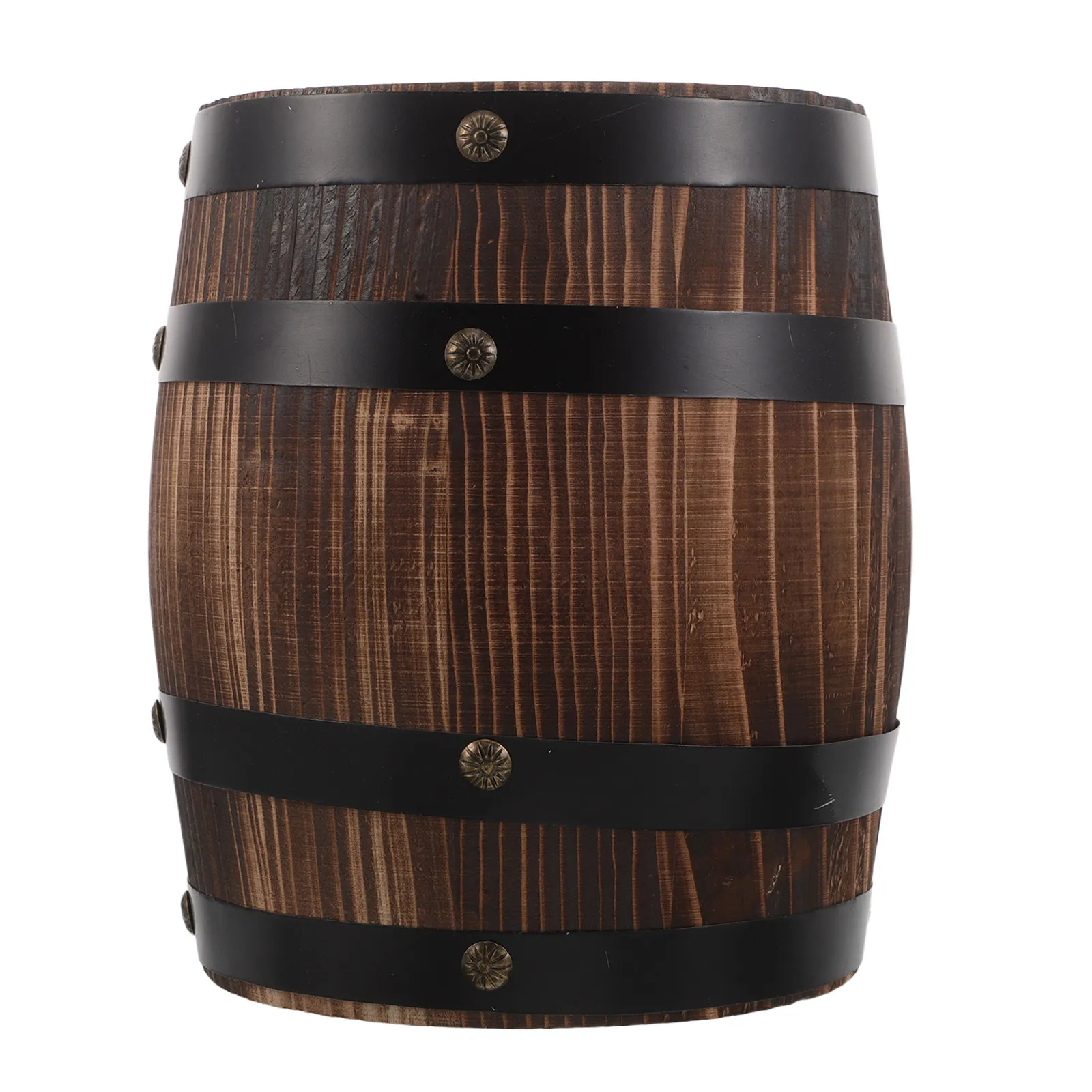 Wood Piggy Bank Rustic Oak Barrel Shape Large Decorative Money Saving Box for Study Living Room Wood Piggybank for