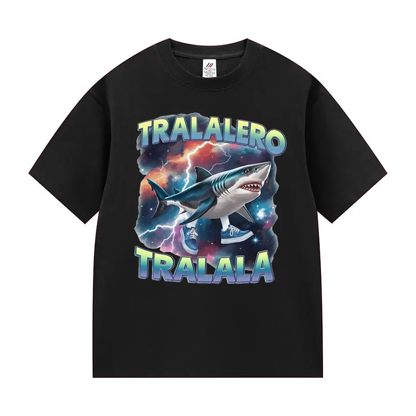 

Limited Funny Tralalero Tralala Shark with Shoes Graphic TShirts Men Women fashion O-Neck Cotton Tshirt summer print Kawaii Tees