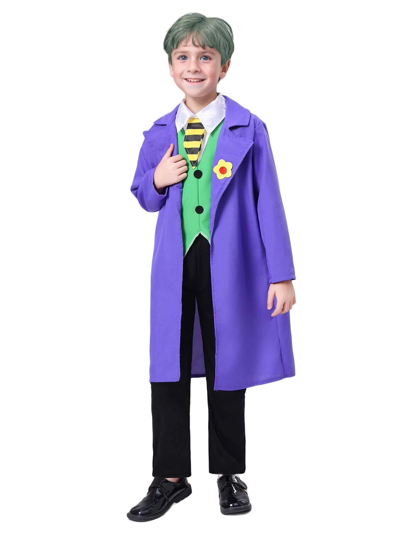 

Kids Movie Dark Knight The Joker Super Villain Cosplay Suits Halloween Carnival Party Costume