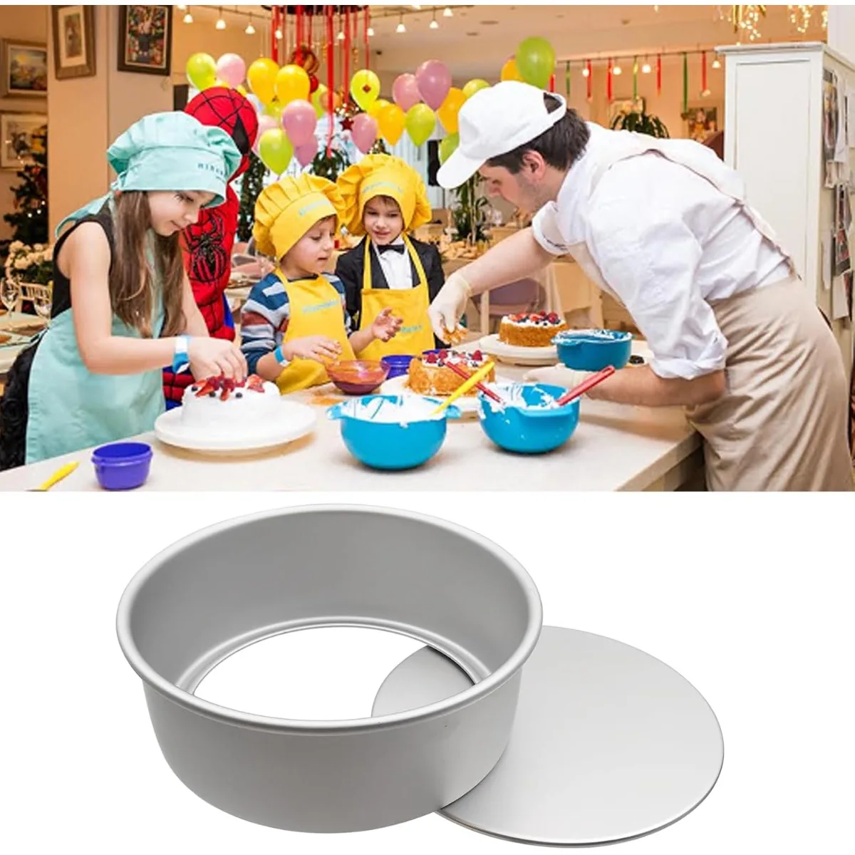 Aluminum Alloy Non Stick Cake Pan Set 4/6/8/10/12 Inch Removable Bottom Tiered Round Mold Baking Tools for Home Birthday Party