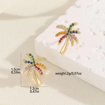 Orecchini pendenti con palme da spiaggia in cristallo, gioielli tropicali per donna 10 best sales orecchini ad albero - №10