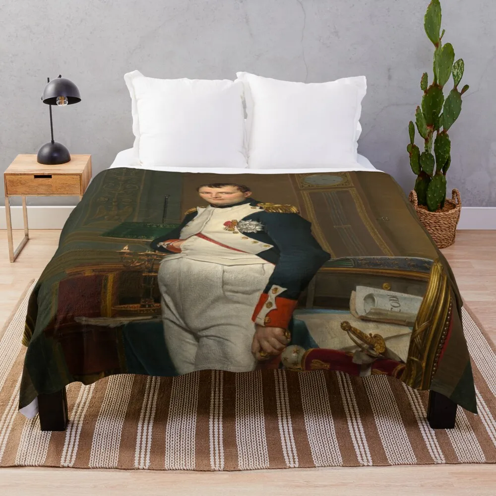 

The Emperor Napoleon by Jacques-Louis David, Throw Blanket Shaggy Blanket Hairy Blanket Hair Blanket Giant Sofa Blanket