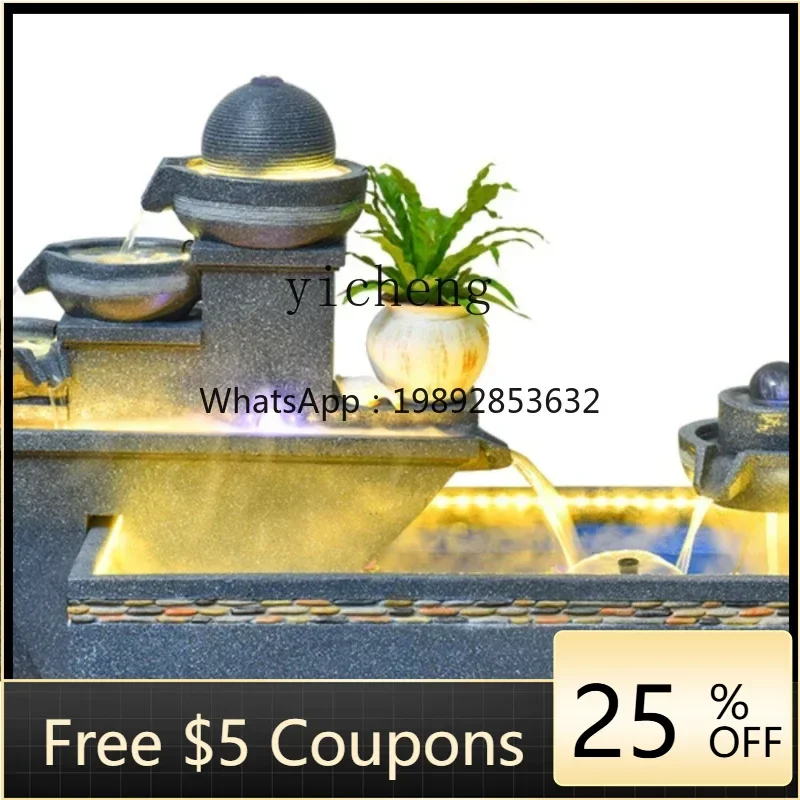 U9 flowing water fountain feng shui ball ornament circulation water feature lucky fish pond courtyard villa