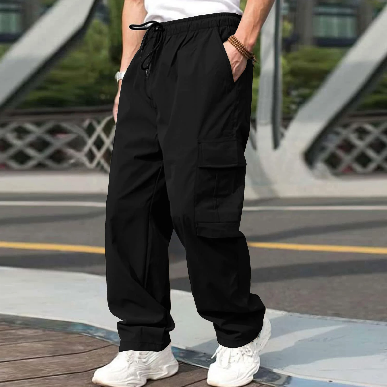 Spring and Autumn best-selling men's military thin multi-pocket workwear pants, American woven straight-leg sports trousers