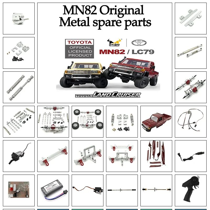 Caja de cambios de transmisión de Metal, carcasa de caja de engranajes de Motor, eje de transmisión de Motor, engranaje de Metal para MN82 MN78 1/12 RC, piezas de actualización de coche, modelo MN