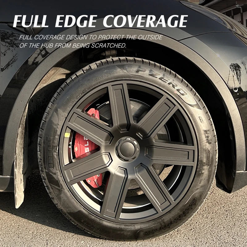 4 قطعة قبعات المحور 19 بوصة ل تسلا نموذج Y كاب الأداء استبدال السيارات Hubcap كامل حافة غطاء عجلة الملحقات 2023 2024
