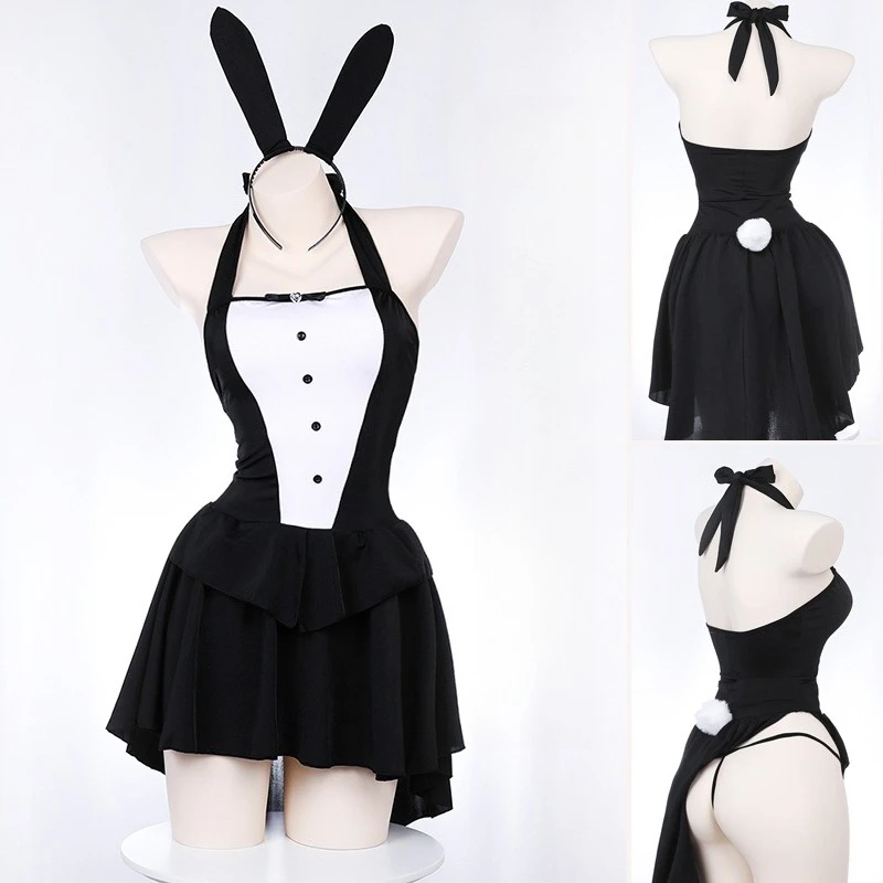 

Performance & Cos Convention Outfit New Black Tuxedo Bunny Girl Costume, Magician Rabbit-Inspired Sexy Halloween Gaming Uniform
