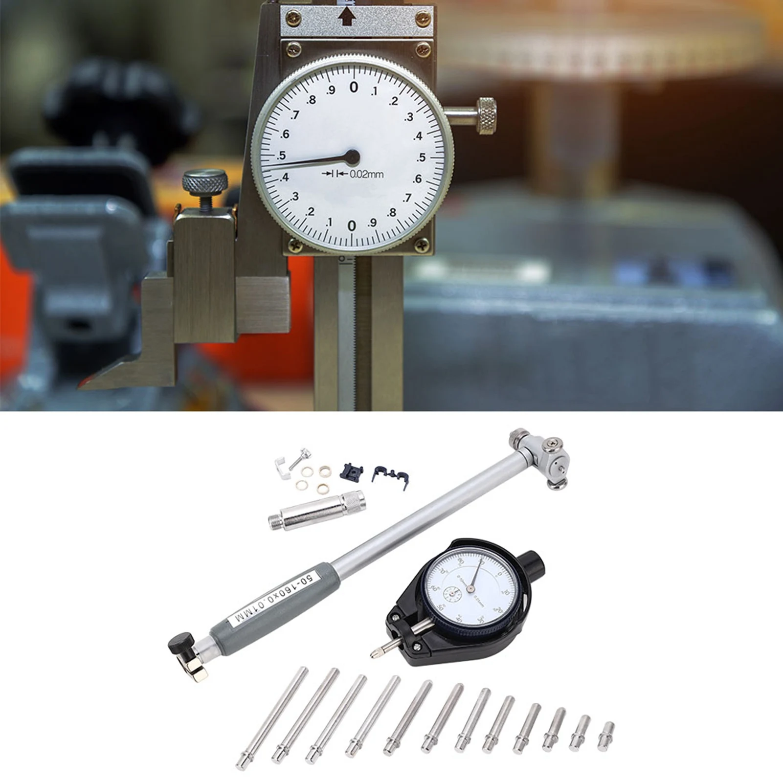 Cylinder Gauge  Indicator Internal Diameter Gauge Aluminum Alloy High Accuracy Measurement Tool 50‑160mm Measurement Tool