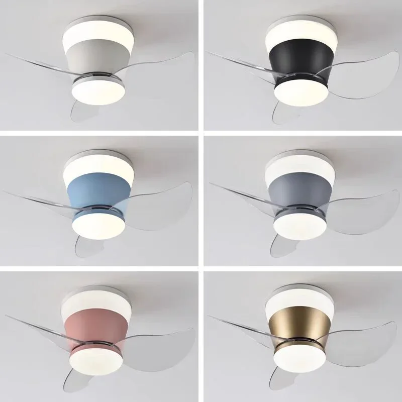 New Mini Ultra-thin Ceiling Fan Light Balcony Hallway Porch  Changing Room Narrow Space  Variable Frequency Ceiling Fan Light