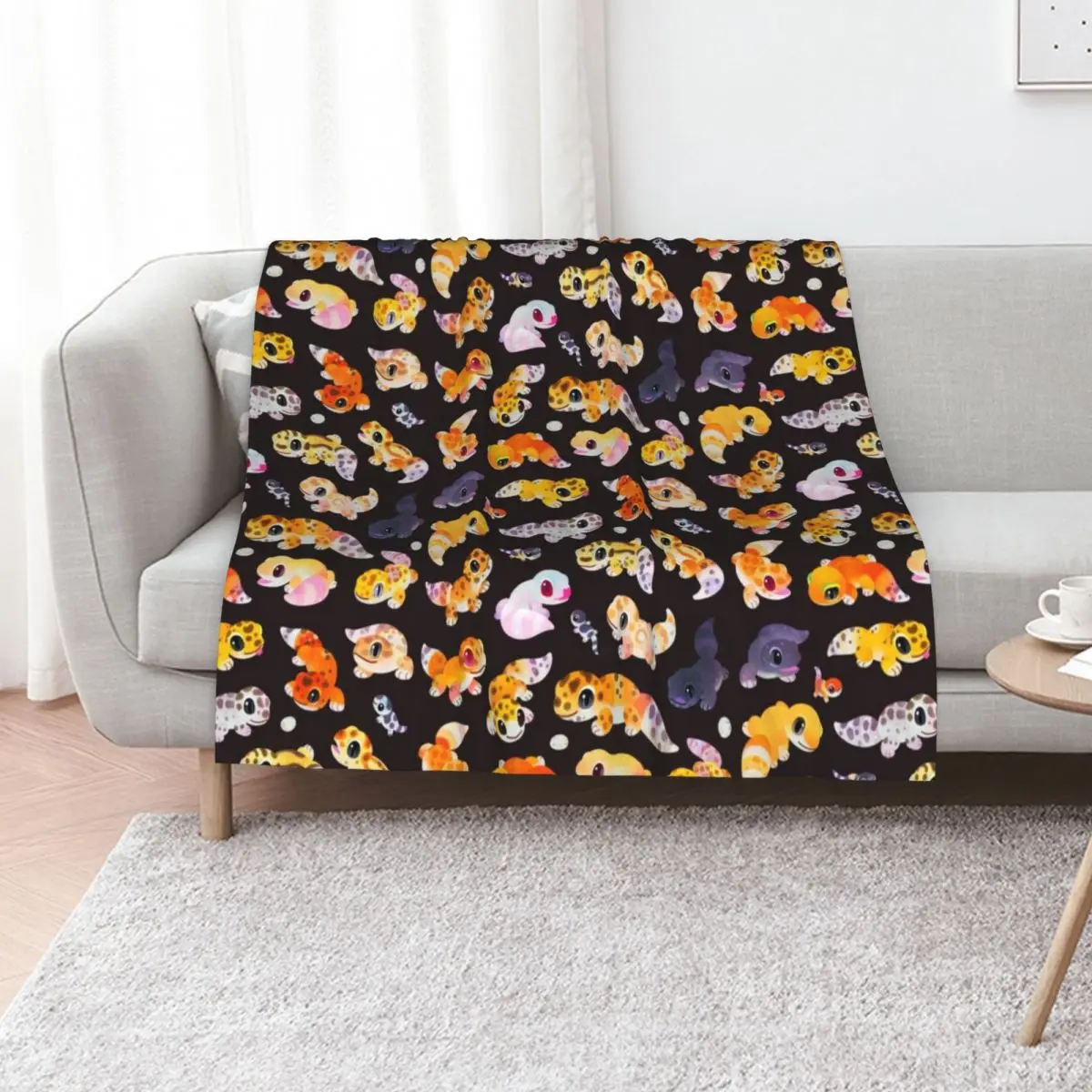 Leopard gecko - dark Throw Blanket bed plaid wednesday Plaid on the sofa Decorative Sofa Loose For Decorative Sofa Blankets