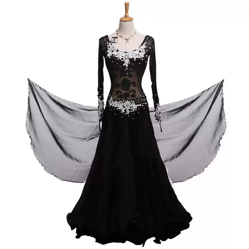 女性のモダンなロングスカートダンスドレス 2025 社交練習着ワルツタンゴカクテルプロムカスタマイズ可能な女性服