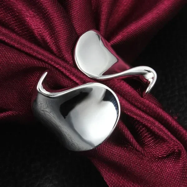 Hot Fine Luxury 925 sterling Silver Rings For Women elegant lady Simple adjustable Fashion Wedding Engagement Party Gift Jewelry