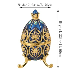 QIFU Handicraft Beautiful Blue Faberge Egg Jewellery for Box