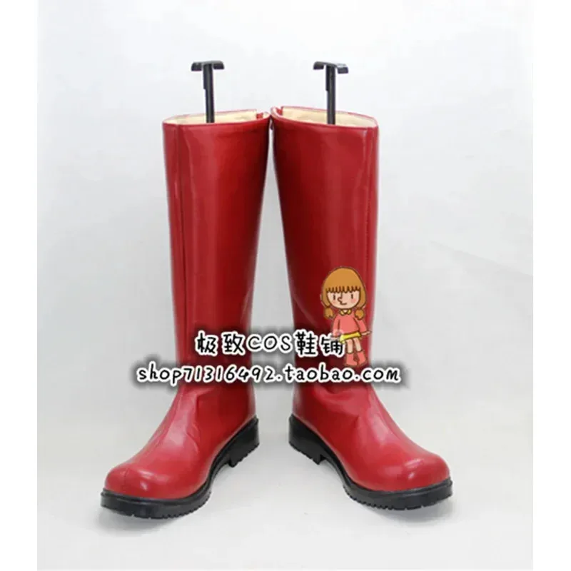 

One punch man caped Baldy hero Sensei Saitama cosplay red long shoes boots x002