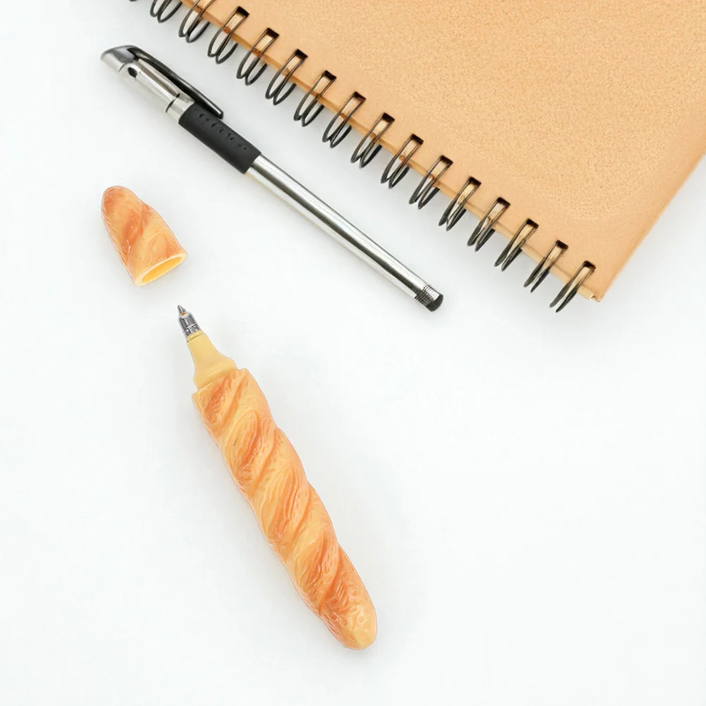 

10 шт., шариковая ручка с реалистичным хлебом, черные чернила, гладкие письменные принадлежности, офисные школьные принадлежности, новинка в форме пищевых продуктов, милая ручка с круассаном и буханком