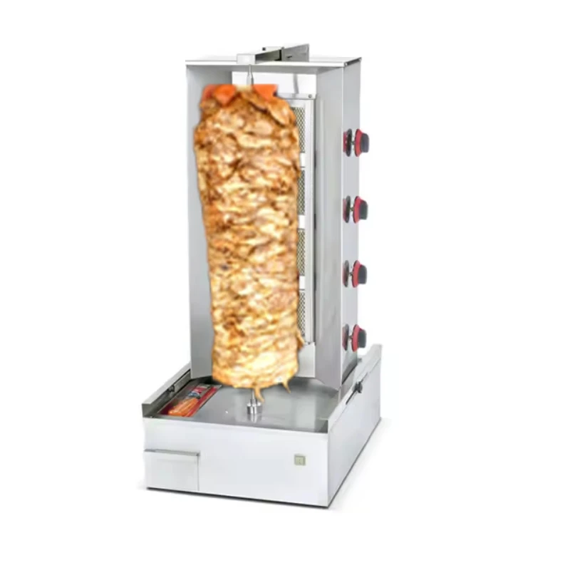 2024 Gas 4-Burner Kebab Machine/ Doner Machine/Shawarma Machine Gas