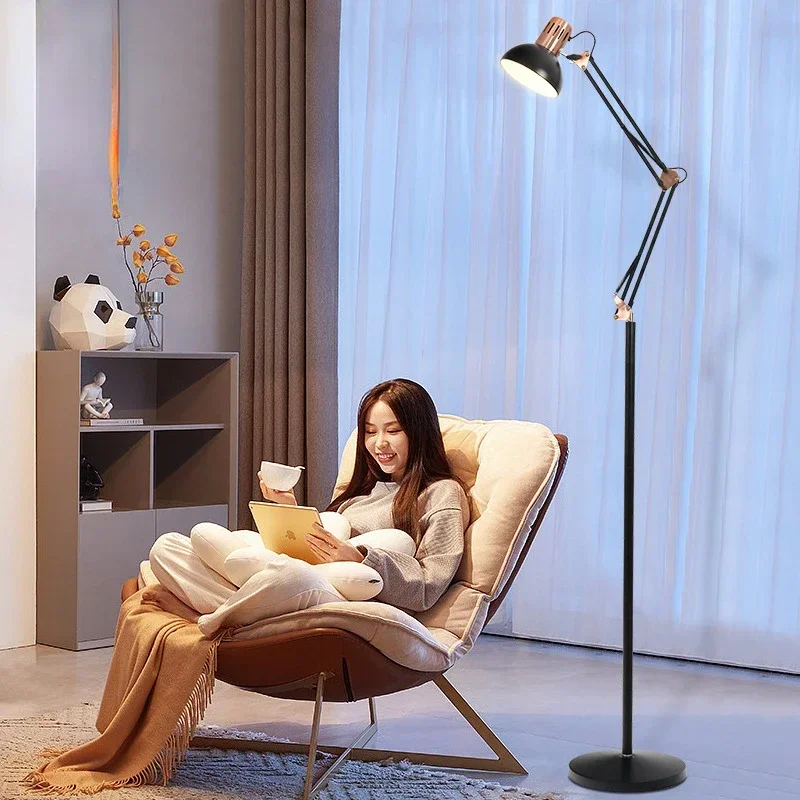 Minimalist Retro Folding E27 Led Floor Lamps for Living Room Sofa Side Standing Lights Indoor Lighting Fixtures Home Decoration