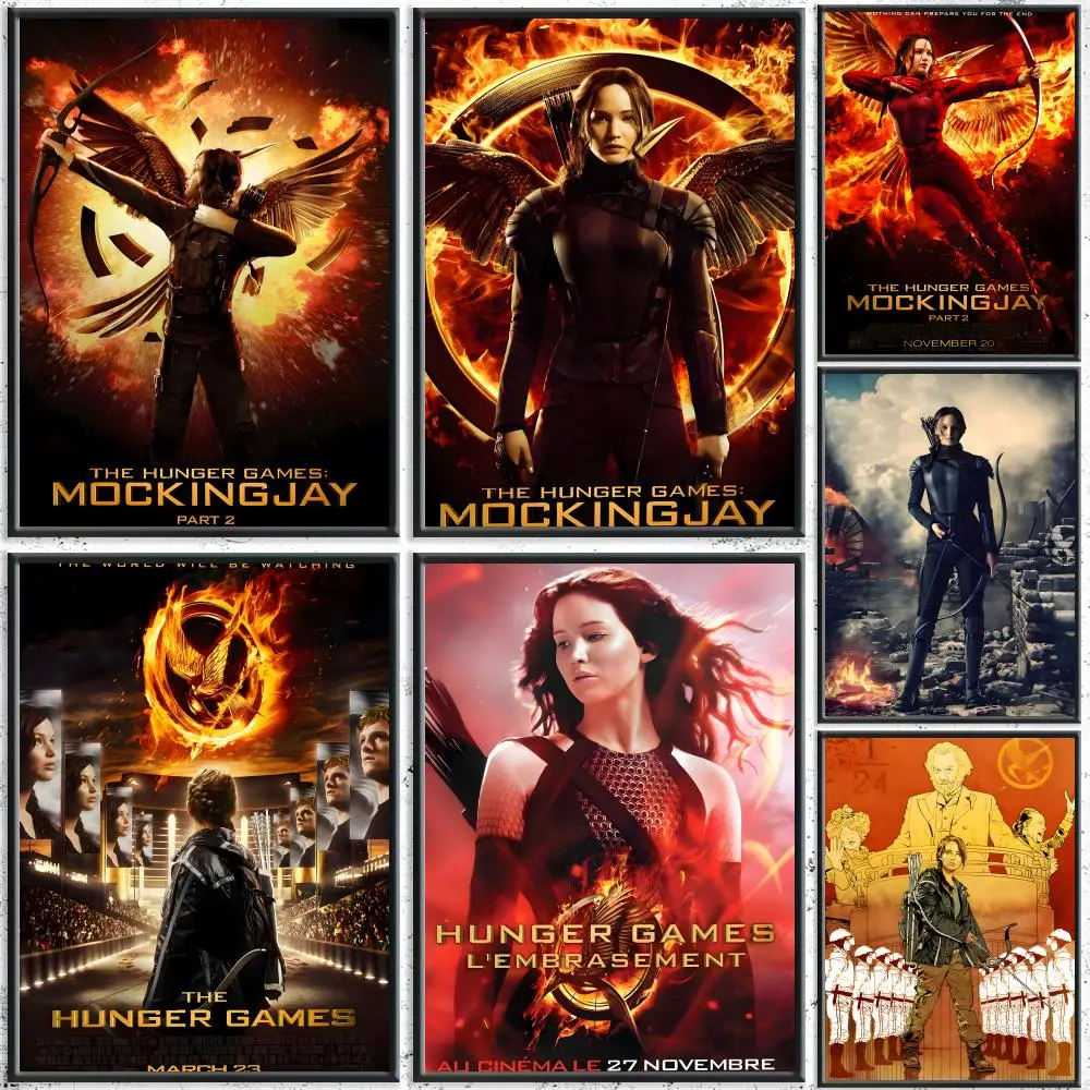 T-The Hunger Games Mockingjay لوحة الفيلم الخط HD قماش المشارك تجعد الحرة مقاوم للماء جميع الفضاء جدار ديكور #1
