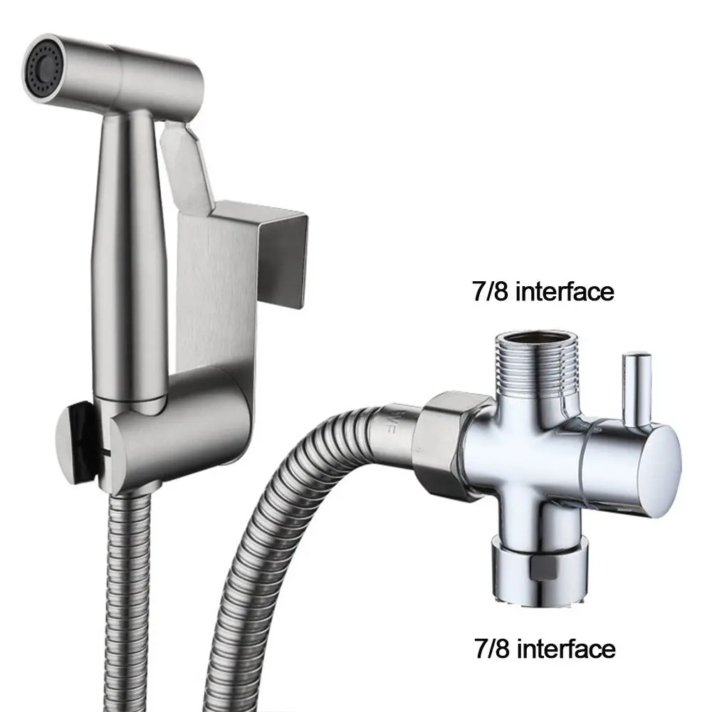 Stainless Steel Handheld Shower Wand Hook No Punching Shower Head Holder Toilet Show Head Hanger Bidet Hook Bidet Hanger