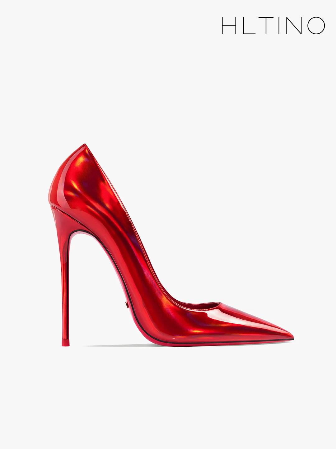 HLTINO femmes escarpins Sexy rouge en cuir véritable talon haut 4.7 pouces/12 cm talons aiguilles chaussures de fête de mariage mariée