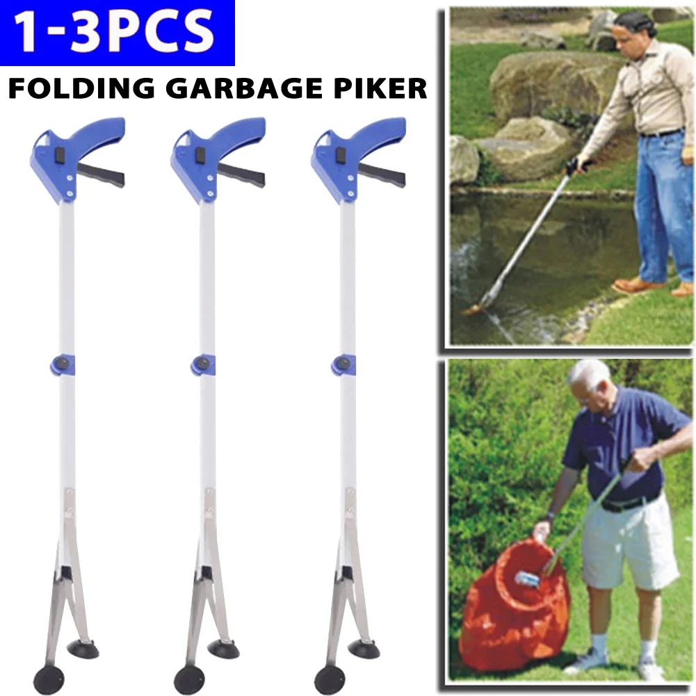 

Garbage Picker Aluminum Alloy Waste Leaves Pick Strong Rubber Suction Cups Cleaning Up Clip for Indoor/Outdoor/Workplace/Home