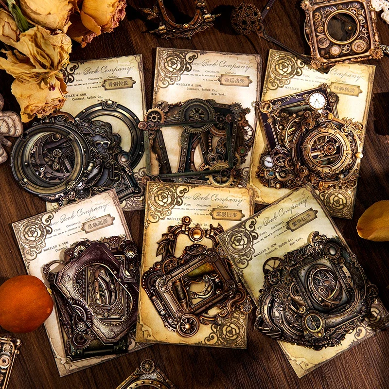 กระดาษกรอบกลวง10ชิ้นชุดอายุแบบกลไกสำหรับตกแต่งสมุดตัดปะงานฝีมือทำมือสมุดภาพ DIY