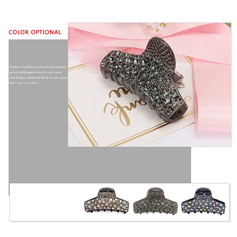 Elegant Spark Rhinestones Hair Jewelry Ornament Accessory for Women Girls Good Handmade Hair Claw Clip - Business Travel Bridal