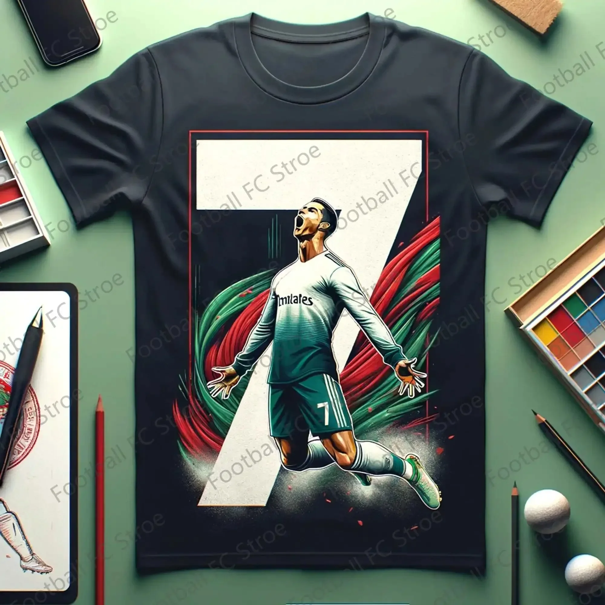 Camiseta de fútbol chatlt-special Ronaldos 7 para niños y adultos, camiseta de edición de diseño inteligente, Top suelto para exteriores de verano,