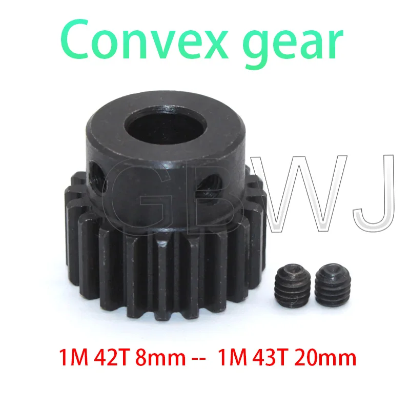 

1PCS 1M Spur Gear Metal Transmission Gear 8-20mm Bore 45# Steel 1M 42 Tooth-43 Tooth Pinion Gear Metal Mod 1 Motor Convex Gear