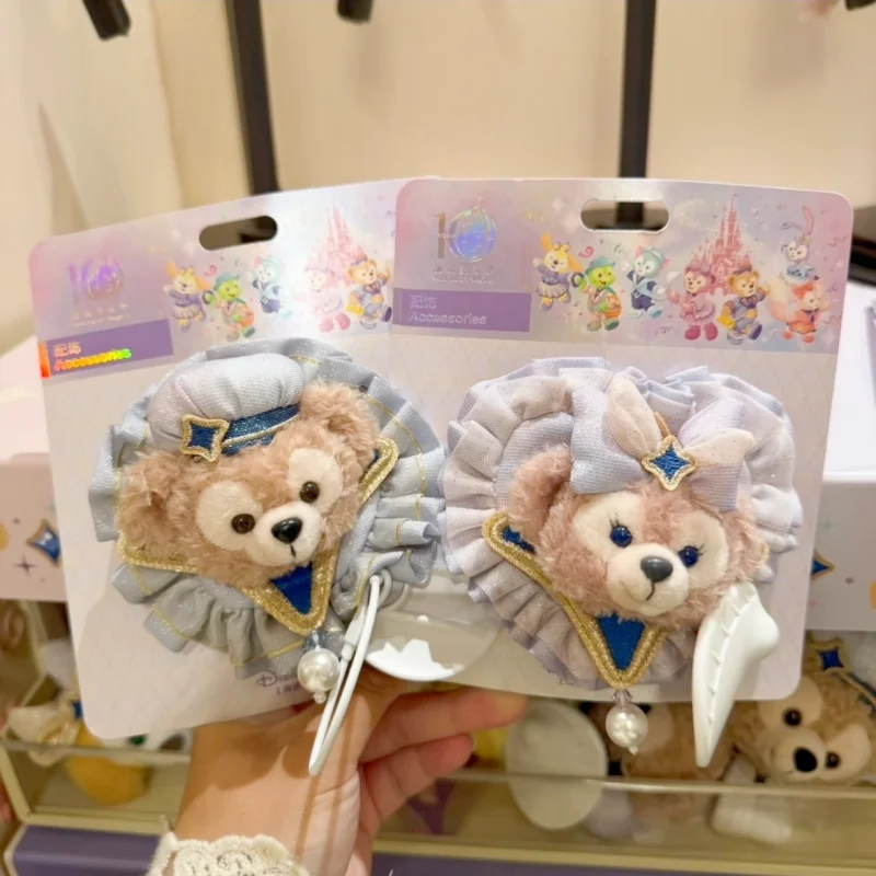 

Плюшевая брошь-заколка для волос Disney Resort в честь 10-летия, с персонажами Даффи, Шеллимей, ЛинаБелл, для женщин и девочек, для повседневного ношения
