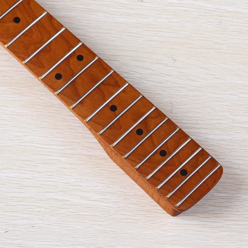 22 Frets Roast Maple Electric Guitar Neck Maple Fretboard Inlay dots matte Paint Guitar Parts Accessories