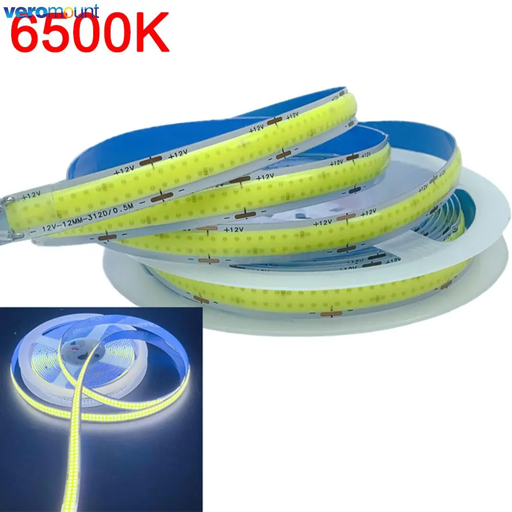 5m Double Row Flexible COB LED Strip DC 12V 24V 624LEDs/m 616LEDs/m LED Tape Light High Brightness 3000K 4000K 6000K 12mm PCB