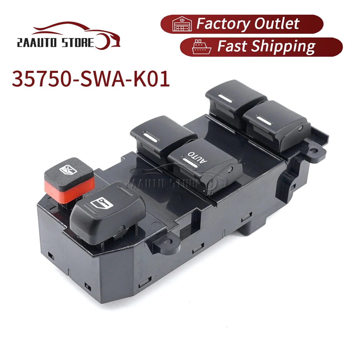 

For Honda CR-V 2007-2011 35750-SWA-K01 LHD Left Driver Side Window Control Switch Car Parts 35750SWAK01 35760-SWA-J01 22Pins