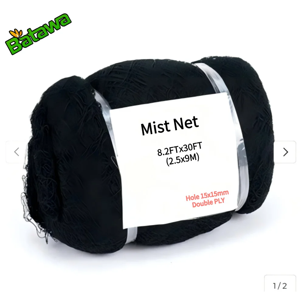 Nylon Mist Net 2.5x9m 8.2x30FT with Pockets 110/2D 15mm Mesh Size Invisible Bird Netting for Airport Bird Prevention