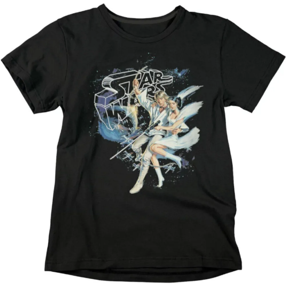 Star Wars Camisetas masculinas e femininas com estampa periférica 2025 American Summer Sports solto e confortável em torno do pescoço mangas curtas