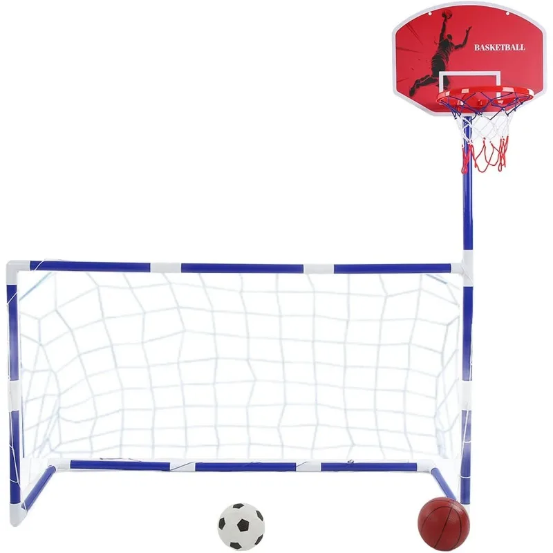 

Rehomy 2 in 1 Sports Center for Kids Children Basketball Hoop with Soccer Goal Sports Activity Center Indoor Outdoor