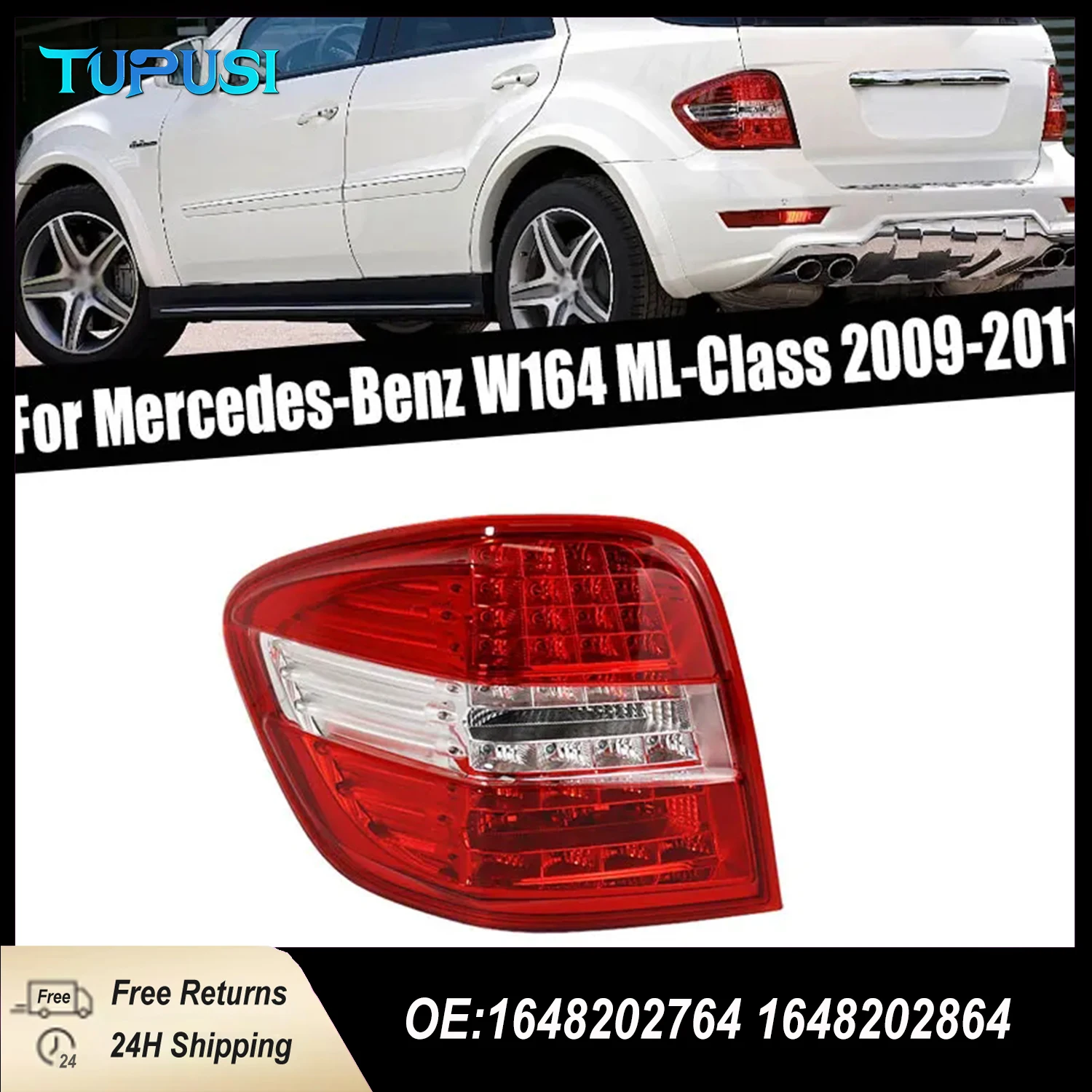 

For Mercedes-Benz W164 ML-Class ML300 ML320 ML350 2009 2010 2011 Tail Light Rear Bumper Turn Signal Light 1648202764 1648202864