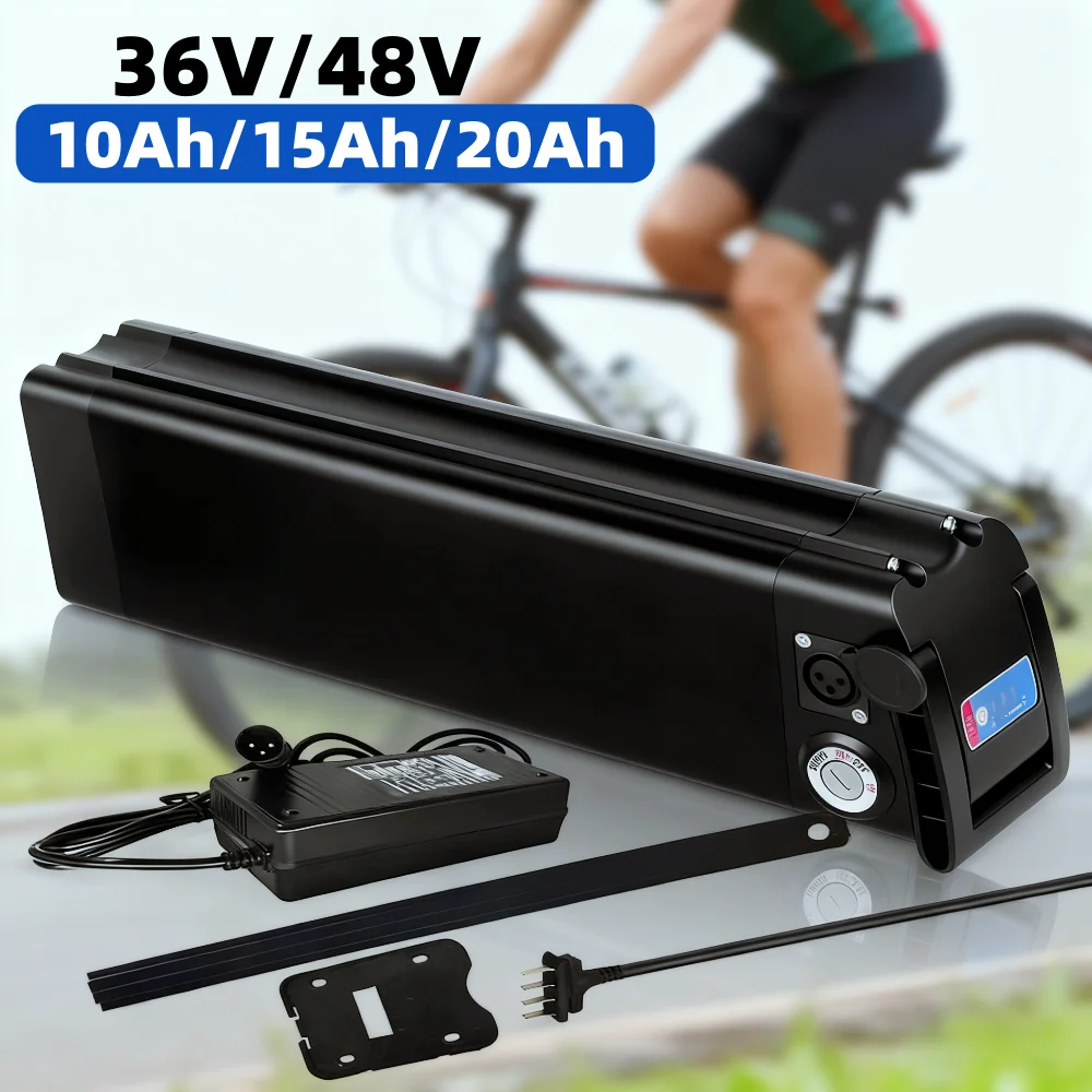 36V/48V Battery pack 10Ah 15Ah 20Ah Silver Fish Li-Ion Batter with Charger, for 250W-1000W Motor BMS Protection Board