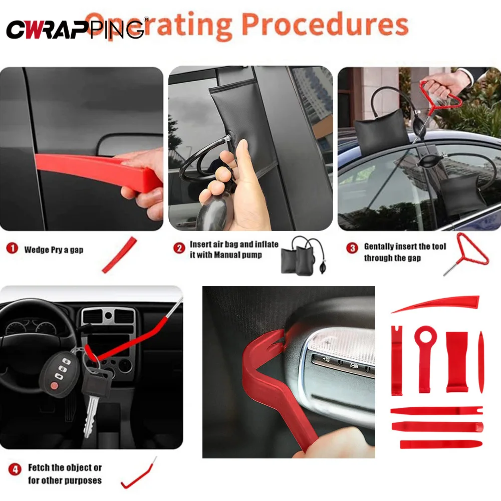 Car Opening Tools Door Window Wedge Air Pump Locksmith Car Emergency Open Tool Unlock Long Grabber Auto Tool for Car Accessories