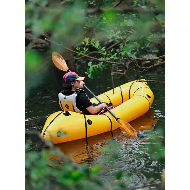 Single kayak outdoor rafting inflatable fishing boat lightweight backpacking boat
