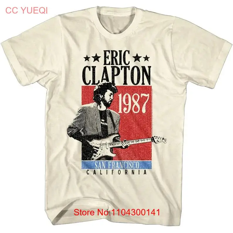 Eric Clapton Men's T shirt San Francisco California 1987 Guitar Legend Rock n Roll Merch Live Concert For Him